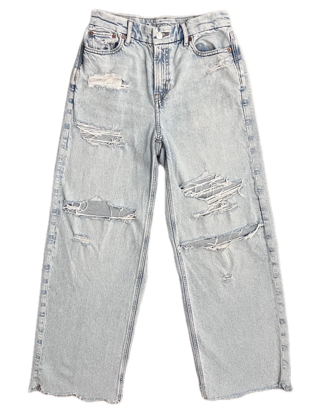 American Eagle Curvy Super High-Rise Baggy Straight Women’s Sz 2 Regular Jeans